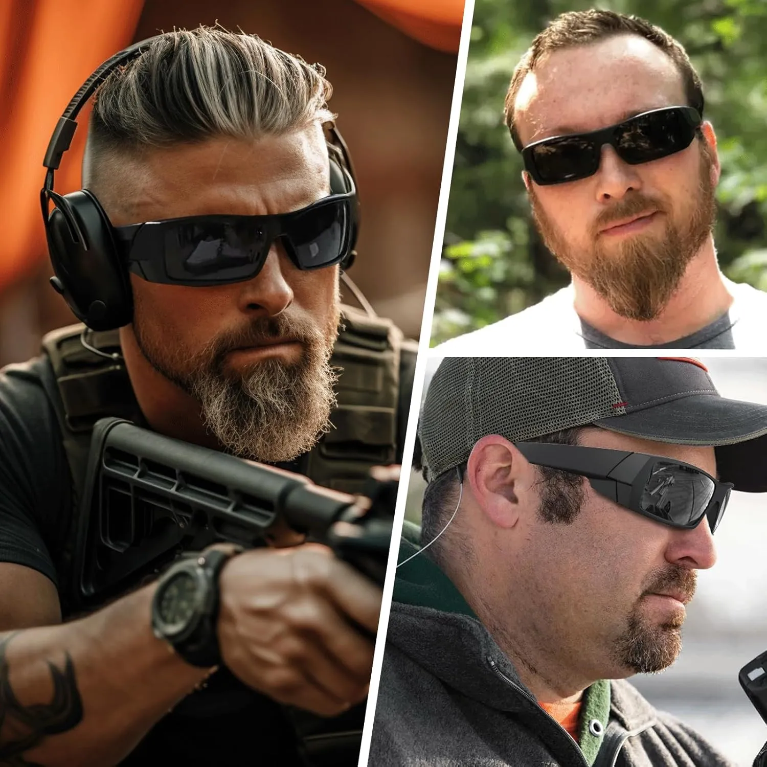 WISTON Z87 Sunglasses Wrap Around Sunglasses for Men Rectangular Safety Glasses UV400 for Sport Working 8231