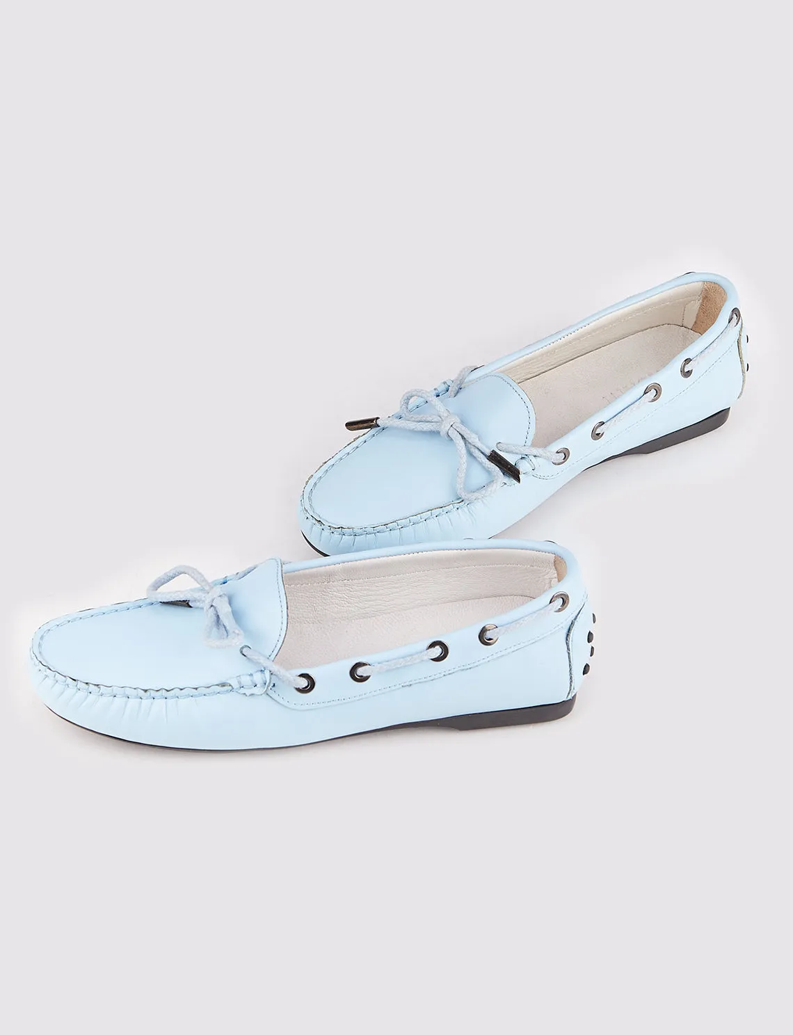 Women Blue Genuine Leather Loafers