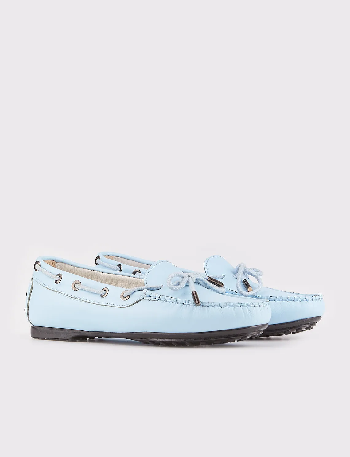 Women Blue Genuine Leather Loafers