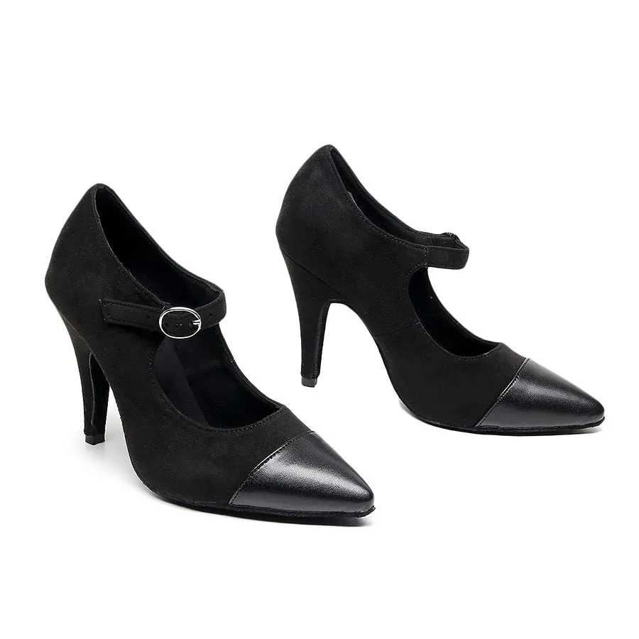 Women's 10cm Heel Velvet Dance Heels Ballroom Dance Shoes