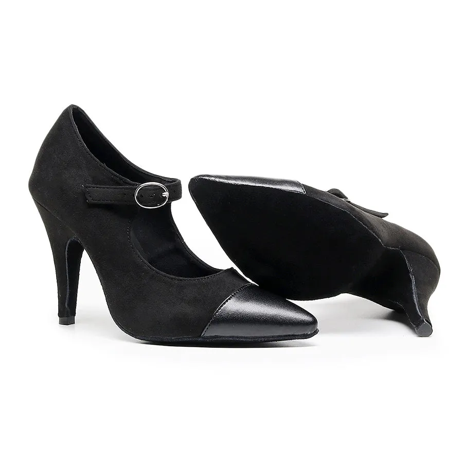 Women's 10cm Heel Velvet Dance Heels Ballroom Dance Shoes