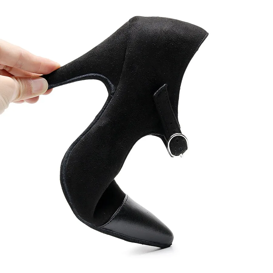 Women's 10cm Heel Velvet Dance Heels Ballroom Dance Shoes