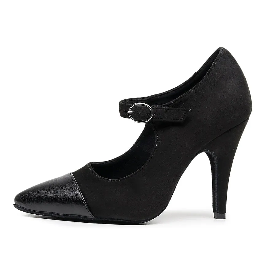 Women's 10cm Heel Velvet Dance Heels Ballroom Dance Shoes