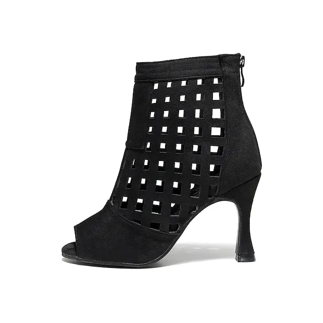 Women's Leather Customized Heel Salsa Dance Shoes Heels Dance Boots
