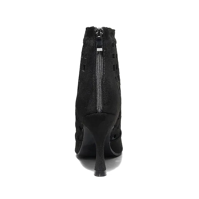 Women's Leather Customized Heel Salsa Dance Shoes Heels Dance Boots