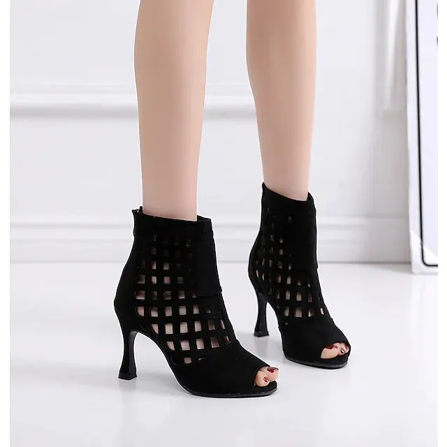 Women's Leather Customized Heel Salsa Dance Shoes Heels Dance Boots