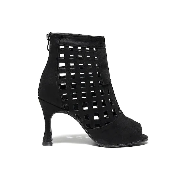 Women's Leather Customized Heel Salsa Dance Shoes Heels Dance Boots