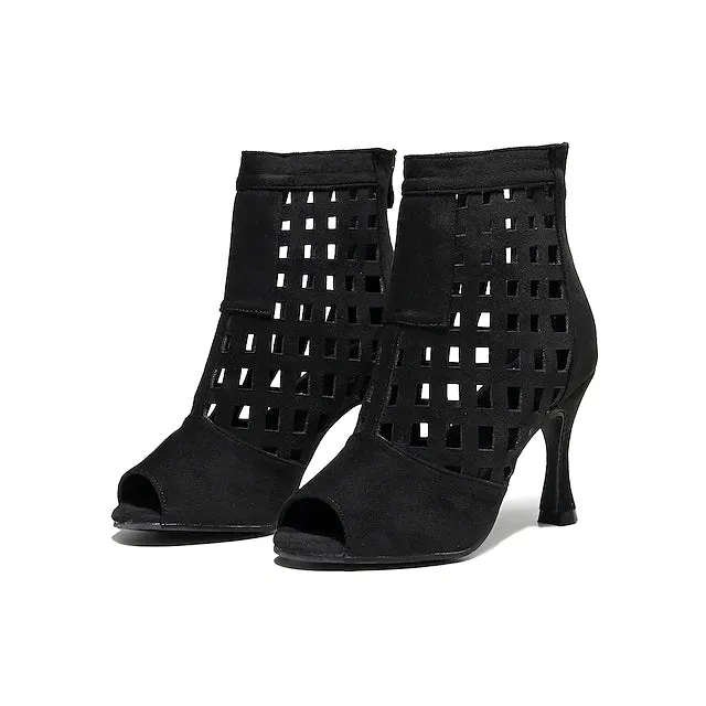 Women's Leather Customized Heel Salsa Dance Shoes Heels Dance Boots