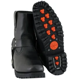Xelement 2502 'Shorty' Women's Black Zipper Harness Motorcycle Leather Boots